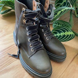 Sezane Niels Ankle Boots - Smooth Khaki 6.5 NIB